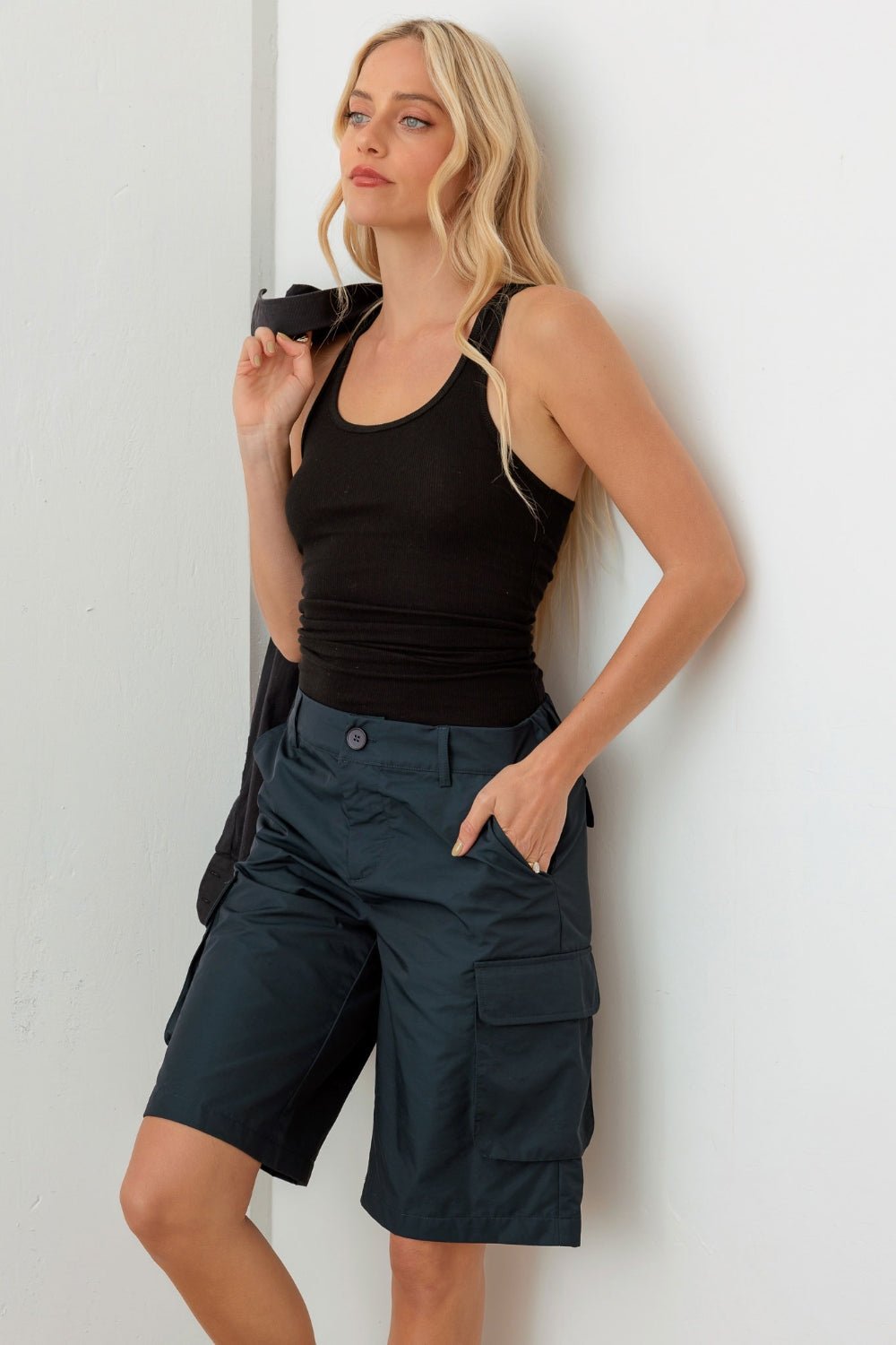 Cargo Bermuda Shorts in NavyShortsTASHA