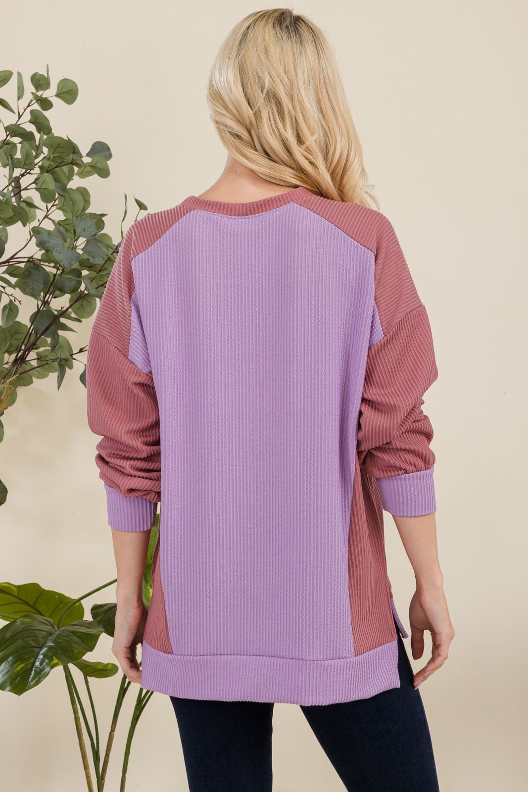 CELESTE - High - Low Hem Sweatshirt in Lavender