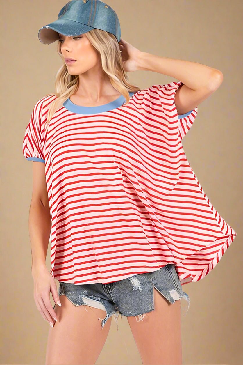 Ces Femme - Red Striped T-Shirt