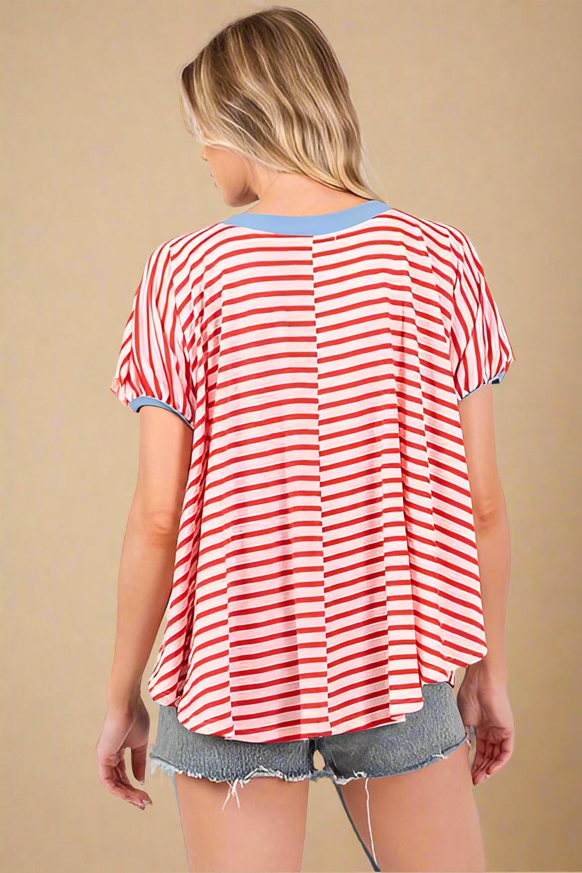 Ces Femme - Red Striped T-Shirt