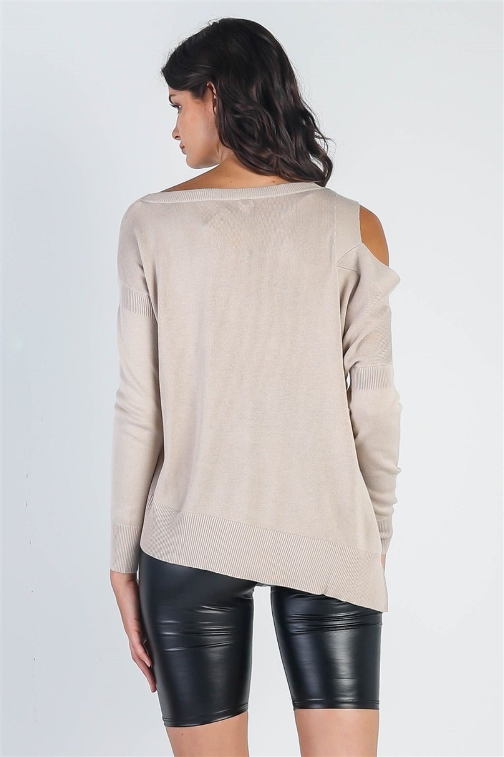 Cold Shoulder Long Sleeve Knit TopTopTASHA