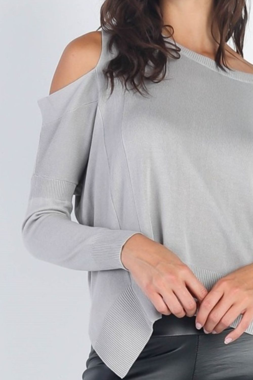 Cold Shoulder Long Sleeve Knit TopTopTASHA