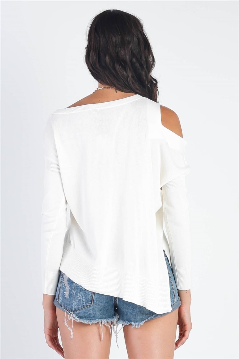 Cold Shoulder Long Sleeve Knit TopTopTASHA