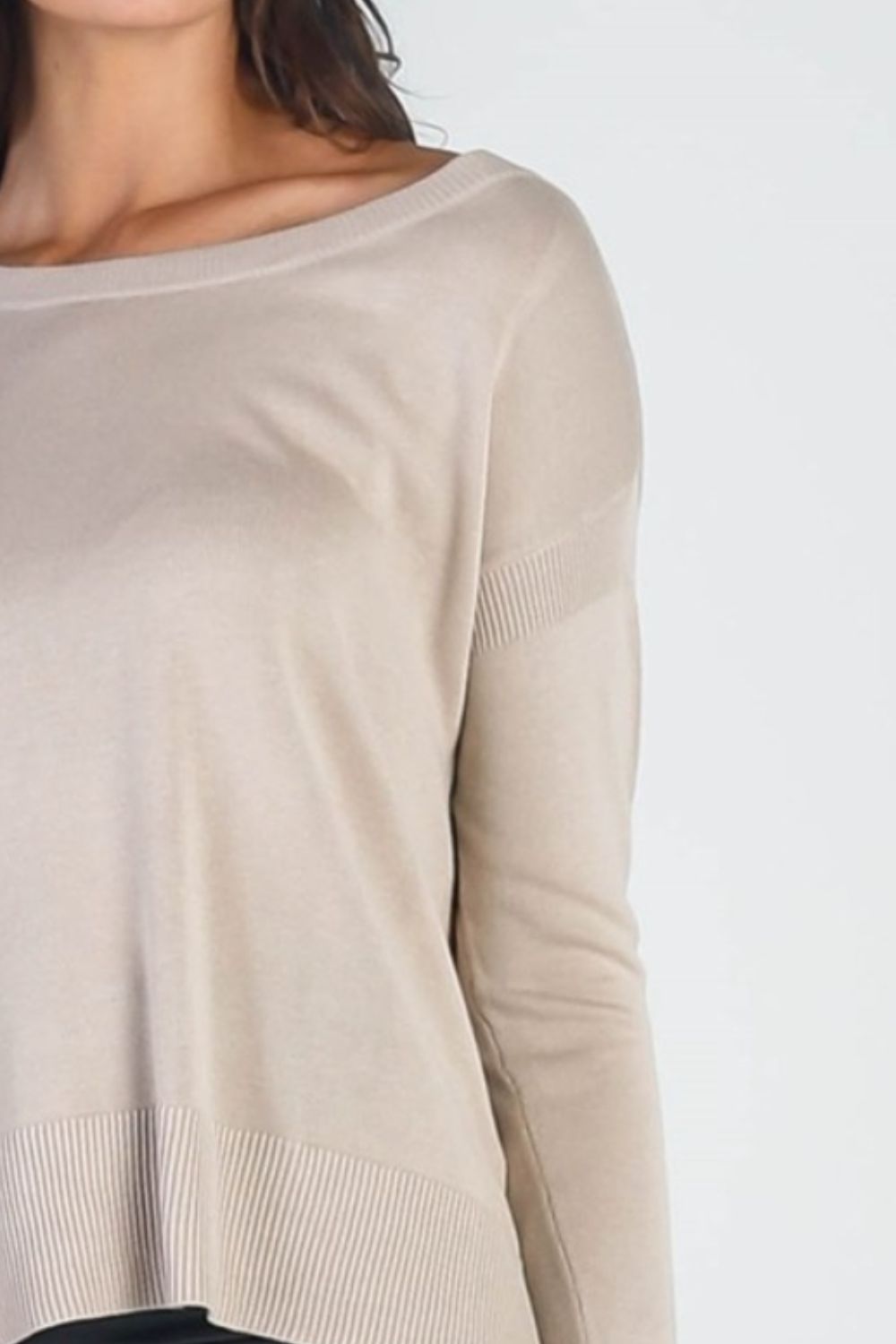 Cold Shoulder Long Sleeve Knit TopTopTASHA