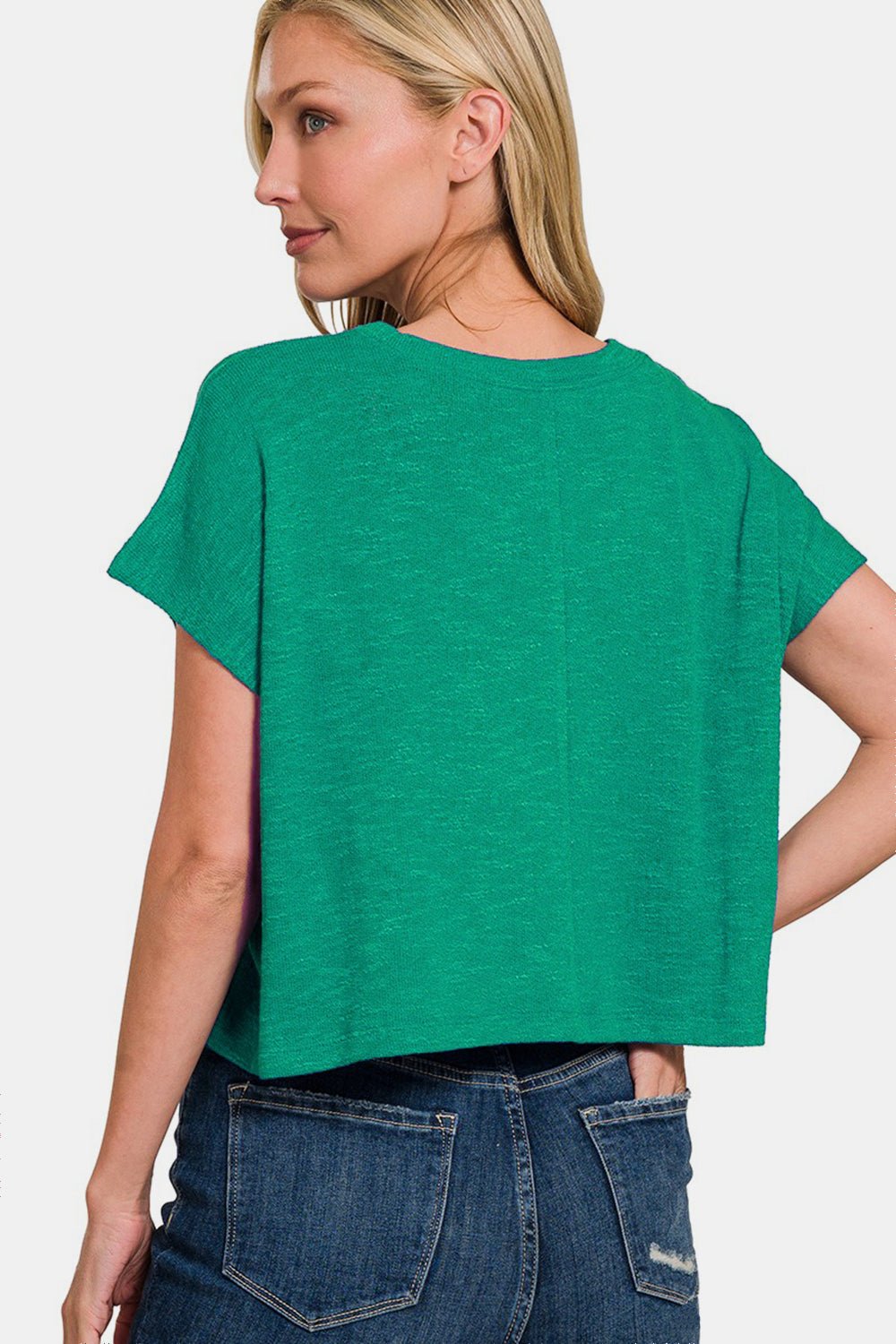 Crew Neck Short Sleeve T-Shirt in Kelly GreenT-ShirtZenana