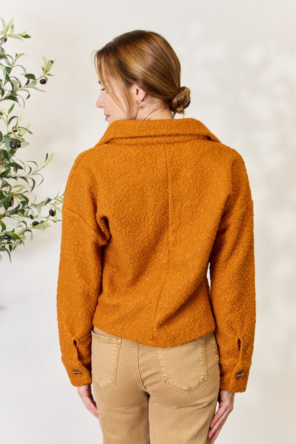 Culture Code - Half Button Turtleneck Sweatshirt in Ginger