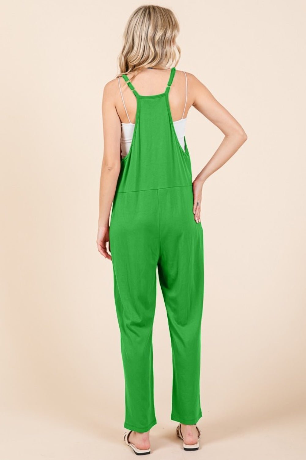 Culture Code - Sleeveless Jumpsuit with Pockets in Fresh Green