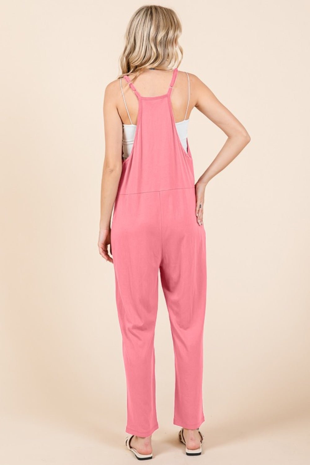 Culture Code - Sleeveless Jumpsuit with Pockets in Pink