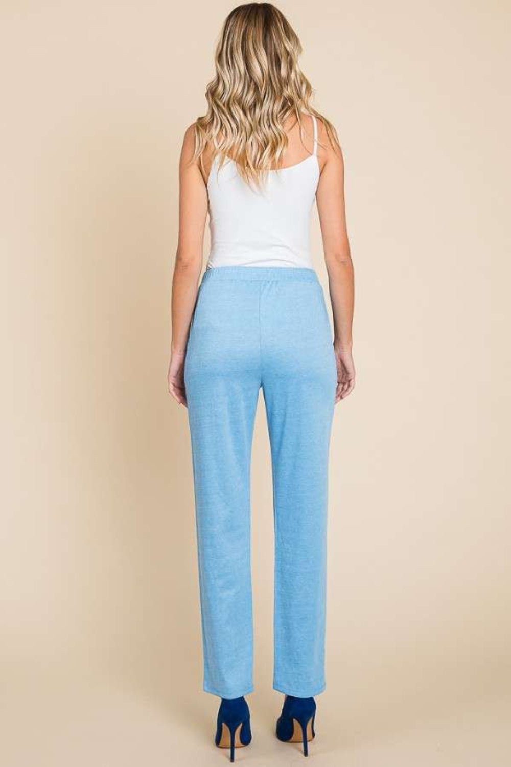 Culture CodePin Tuck Detail Slim Pants in Blue