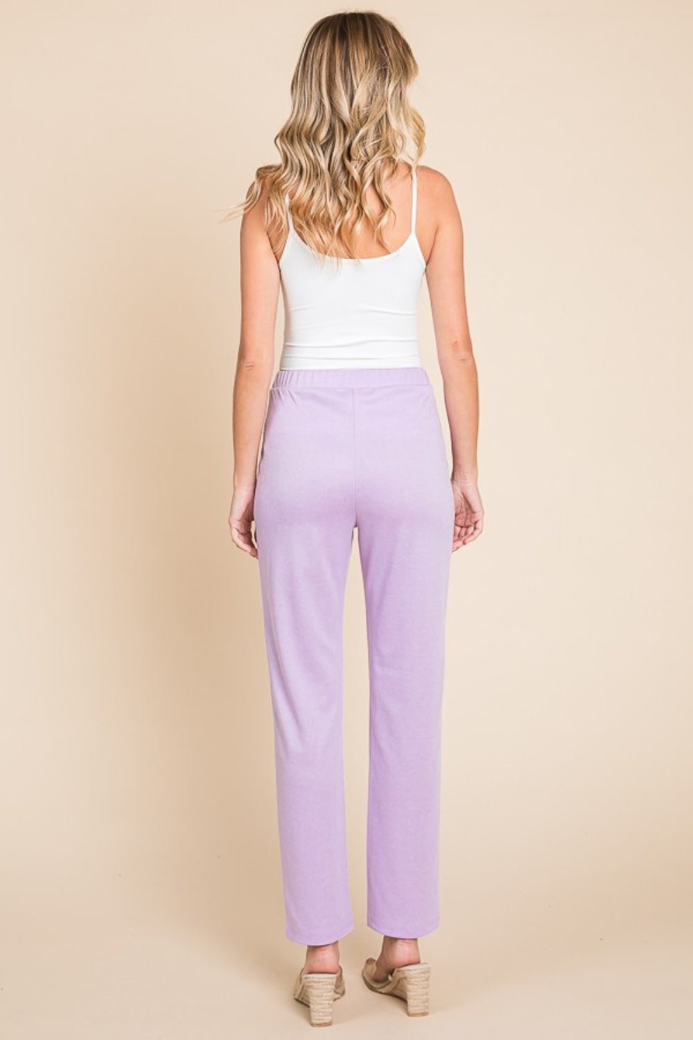 Culture CodePin Tuck Detail Slim Pants in Lilac