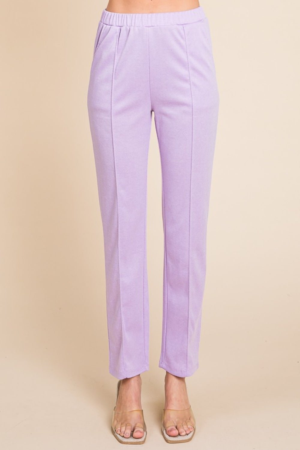 Culture CodePin Tuck Detail Slim Pants in Lilac