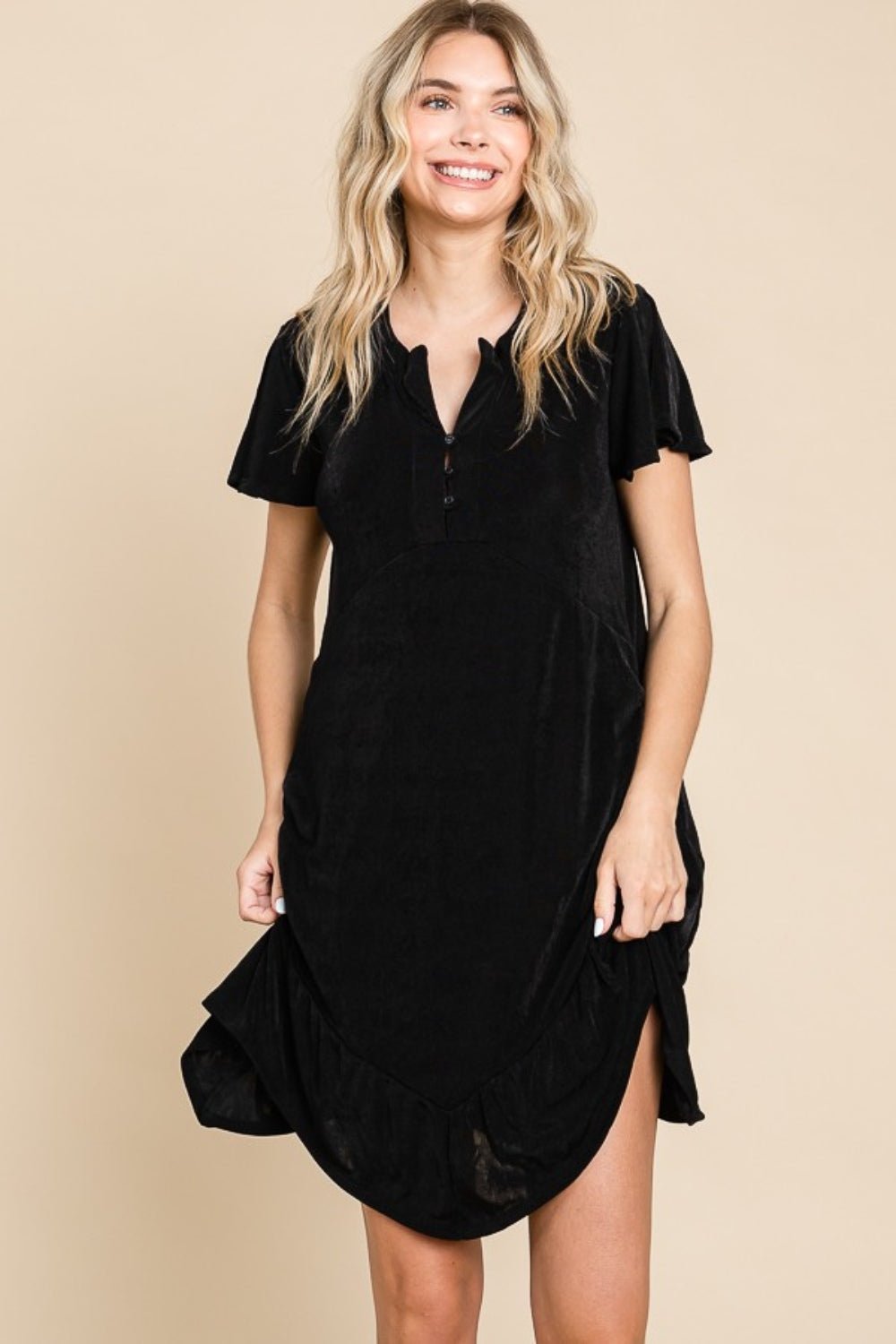 Culture CodeShort Sleeve Mini Dress in Black