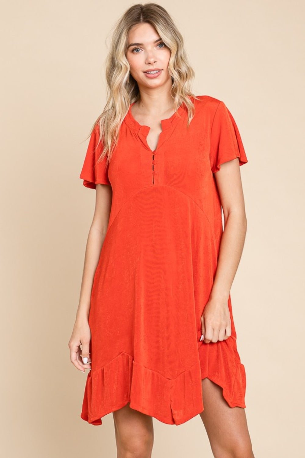 Culture CodeShort Sleeve Mini Dress in Scarlet