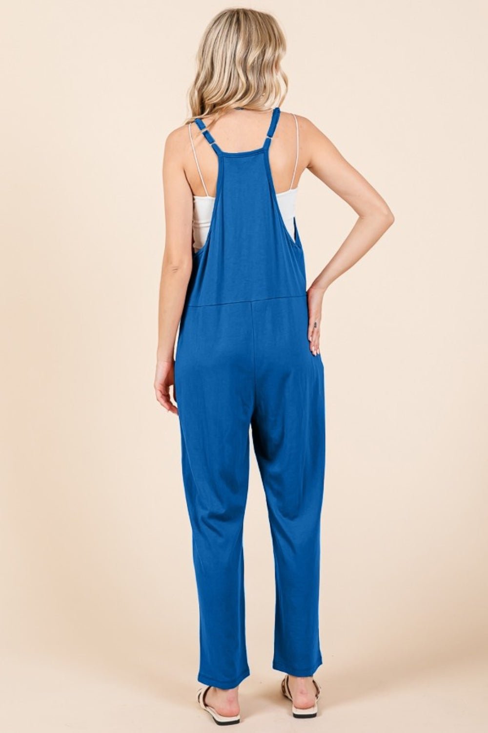 Culture CodeSleeveless Jumpsuit with Pockets in Azula Blue