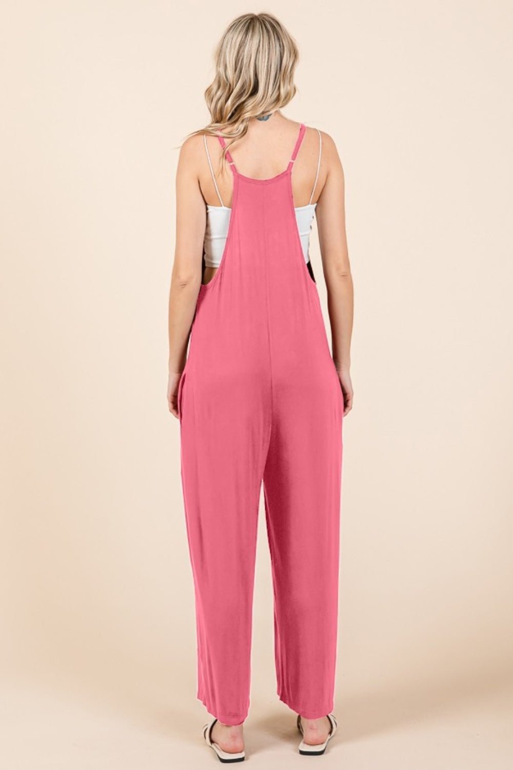 Culture CodeSleeveless Wide Leg Jumpsuit with Pockets in Pink