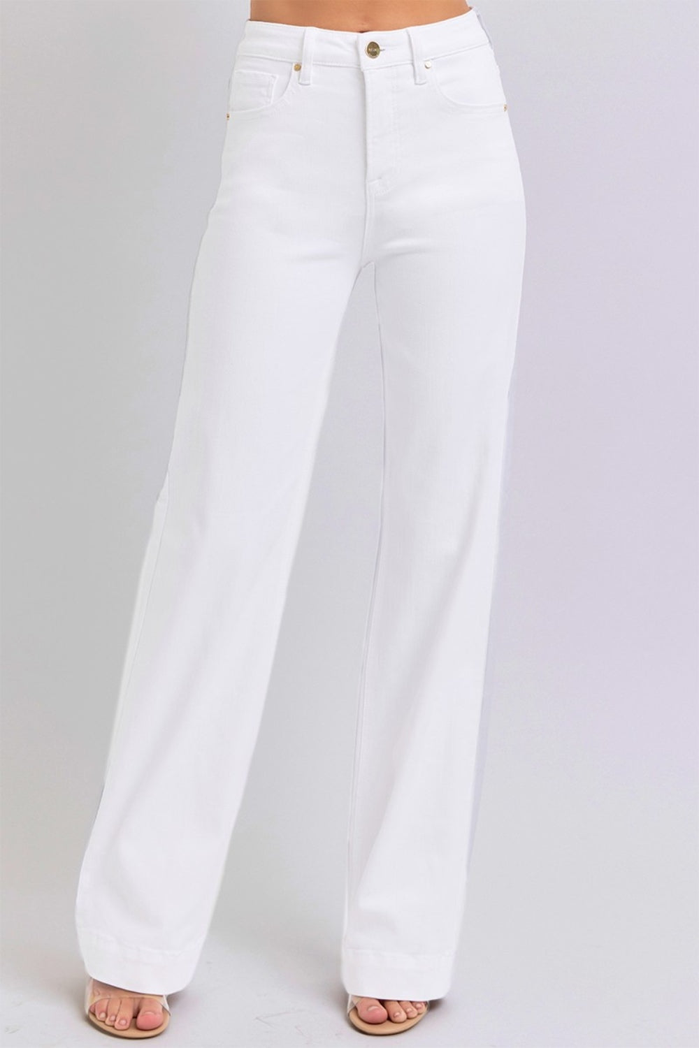 High Waist Straight Leg Jeans in White