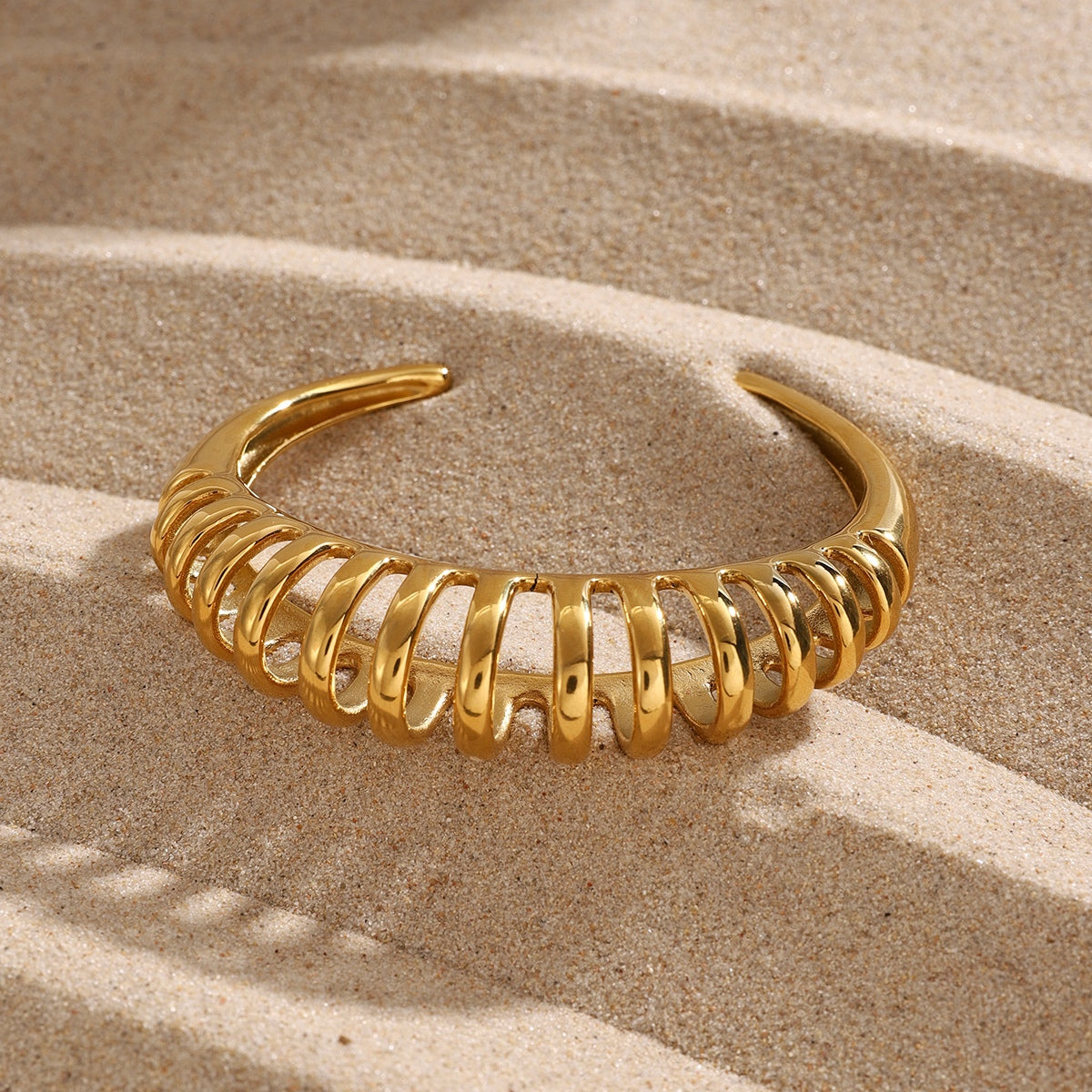 Gold Cutout Detail Cuff Bracelet