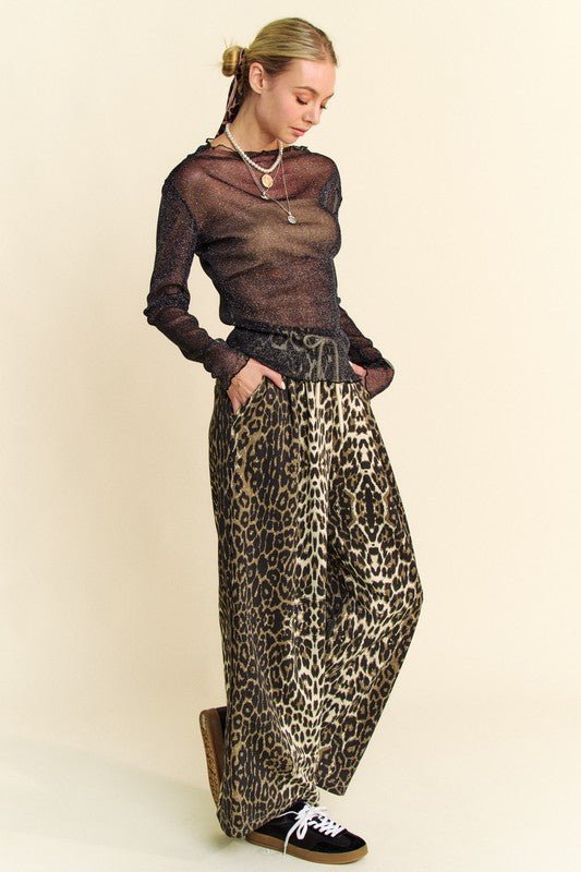 Davi & Dani - Black Glitter Chiffon Long Sleeve Top