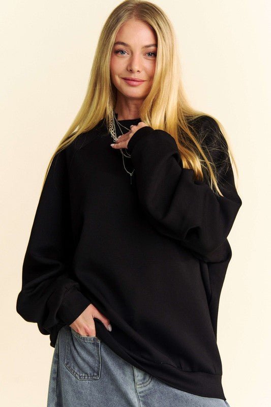 Davi & Dani - Black Raglan Sleeve Sweatshirt