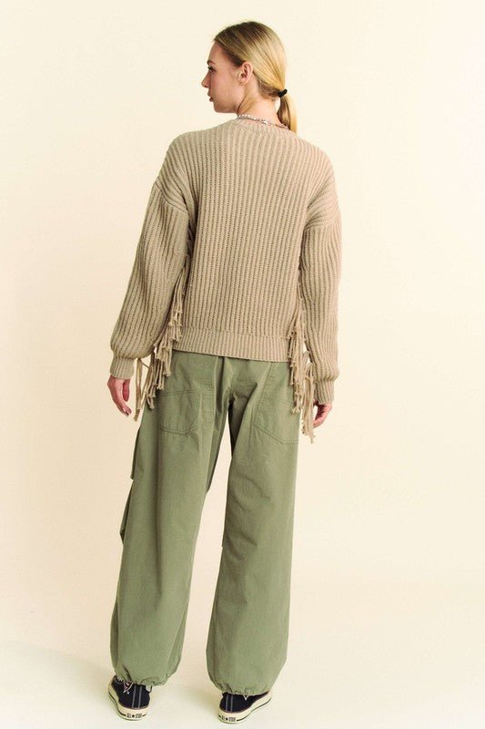 Davi & Dani - Olive Green Baggy Drawstring Pants