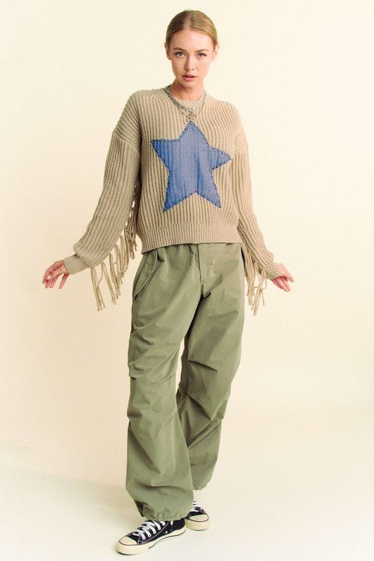 Davi & Dani - Olive Green Baggy Drawstring Pants