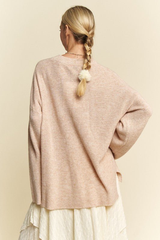 Davi & Dani - Relaxed Fit Tunic Sweater in Oatmeal