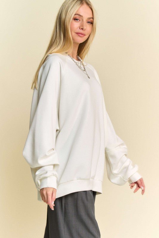 Davi & Dani - White Raglan Sleeve Sweatshirt