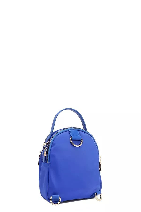 Blue backpack on a white background