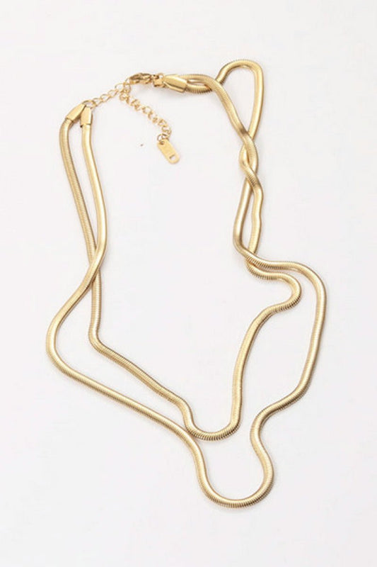 Double Layered Gold Snake Chain NecklaceNecklaceBeach Rose Co.