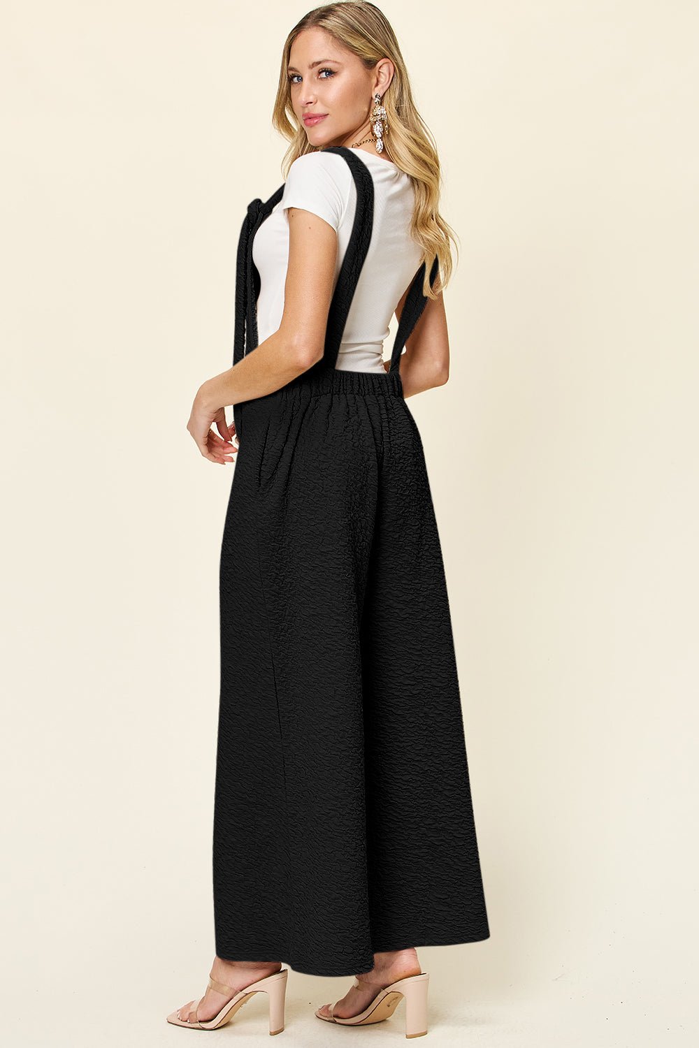 Double Take - Black Sleeveless Wide Leg Jumpsuit