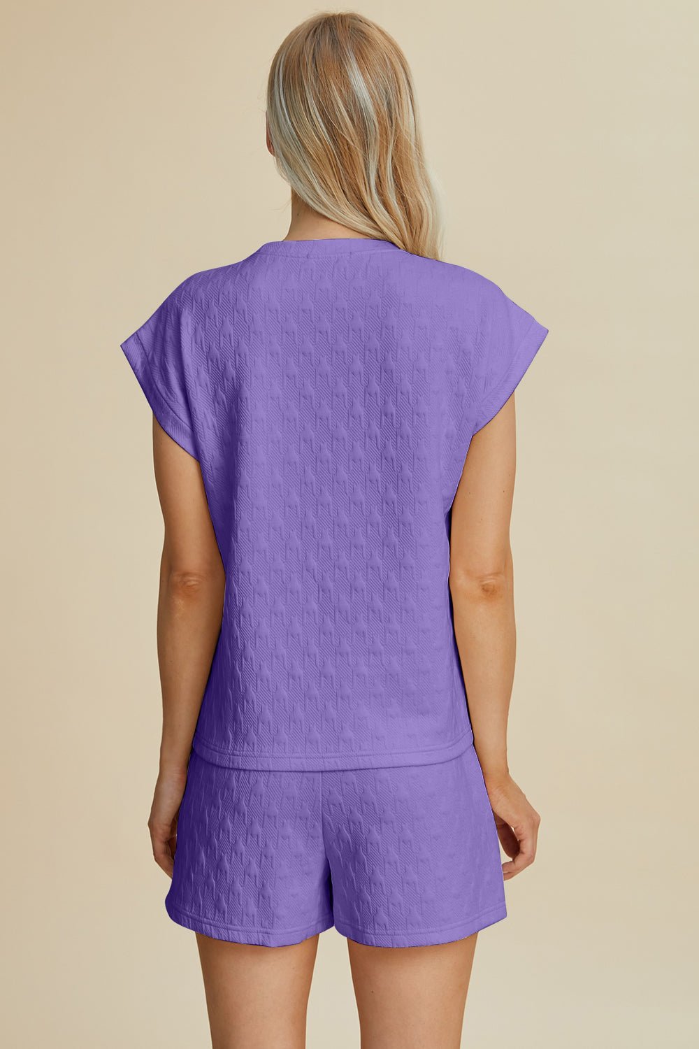 Double Take - Cap Sleeve Top and Shorts Set in Lavender