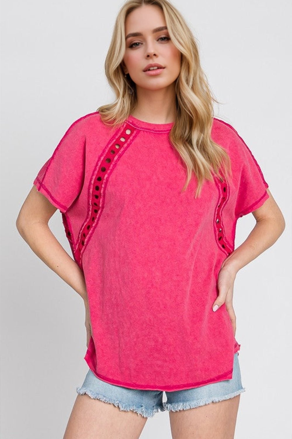 Double Take - Cutout Short Sleeve T-Shirt