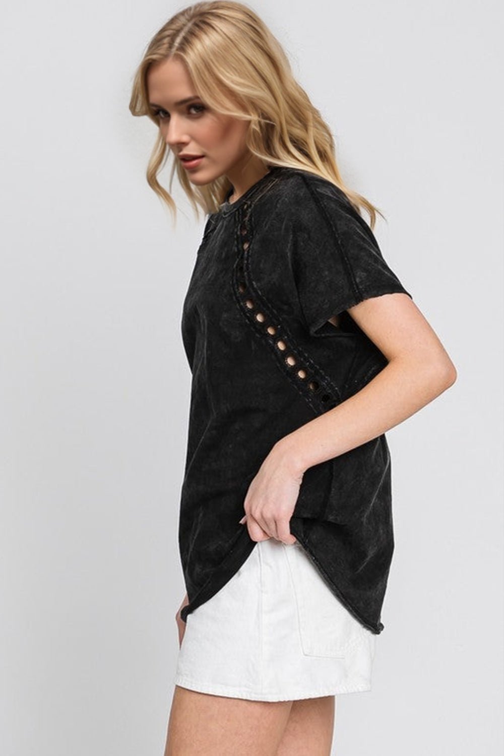 Double Take - Cutout Short Sleeve T-Shirt