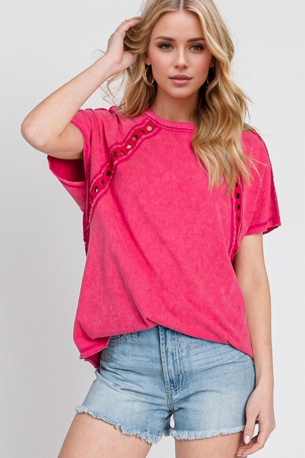 Double Take - Cutout Short Sleeve T-Shirt