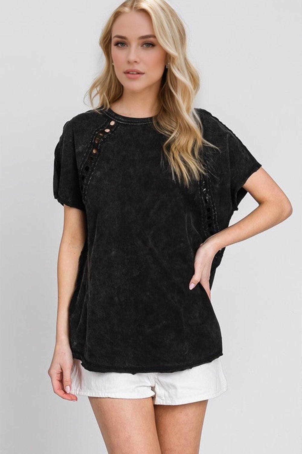 Double Take - Cutout Short Sleeve T-Shirt