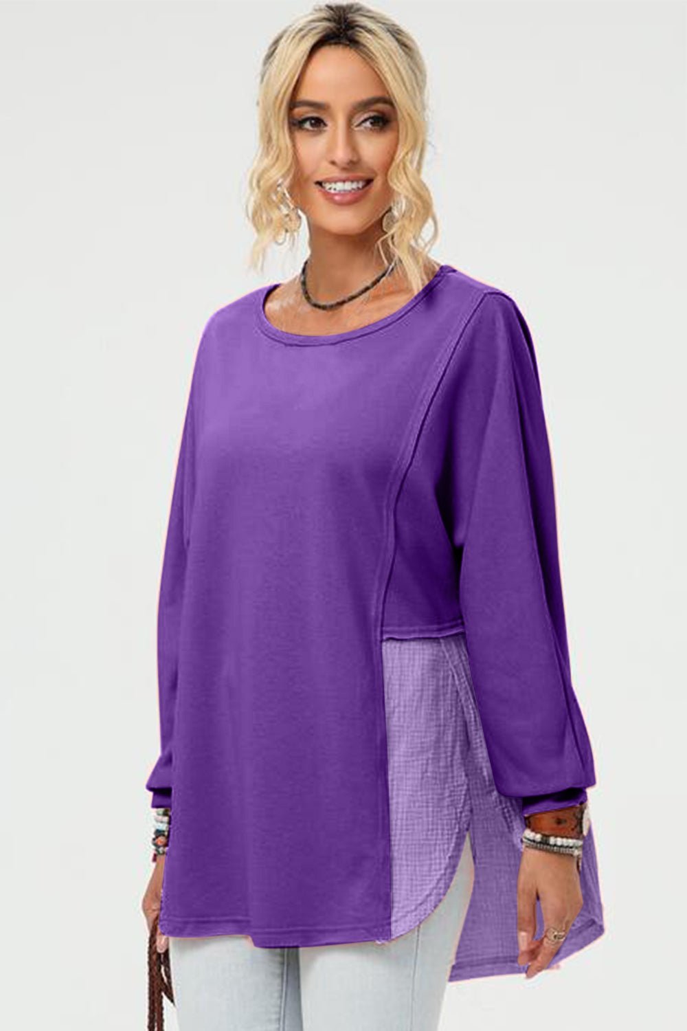 Double Take - Long Sleeve High - Low Hem T-Shirt