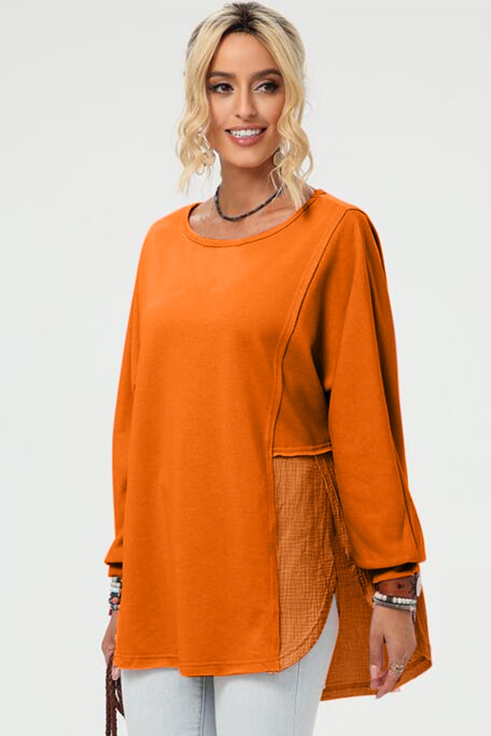 Double Take - Long Sleeve High - Low Hem T-Shirt