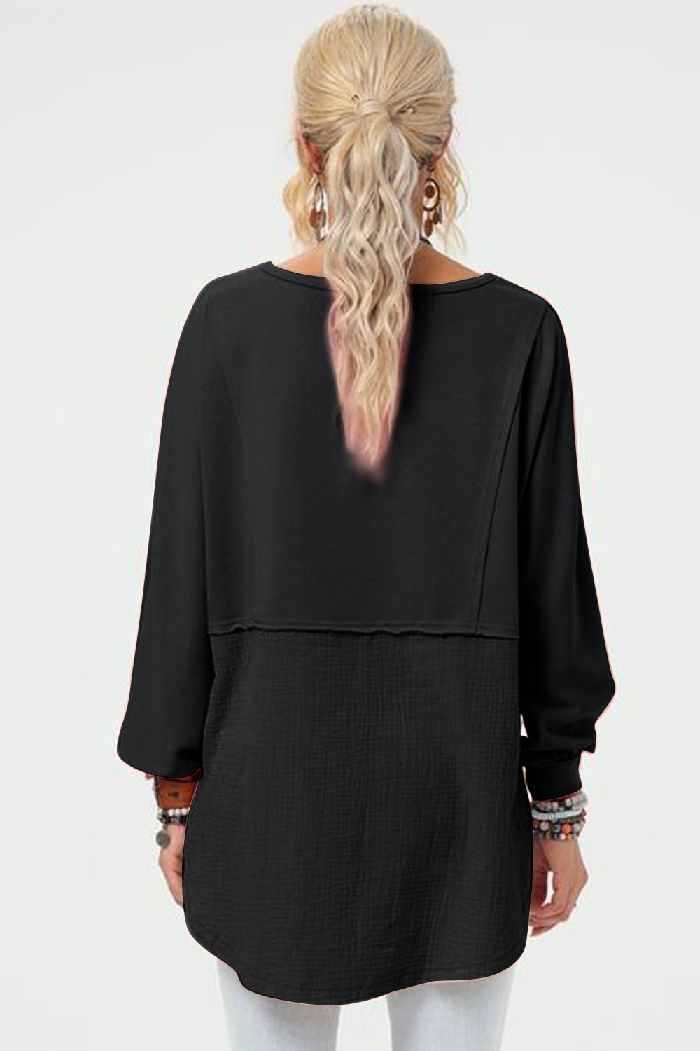 Double Take - Long Sleeve High - Low Hem T-Shirt