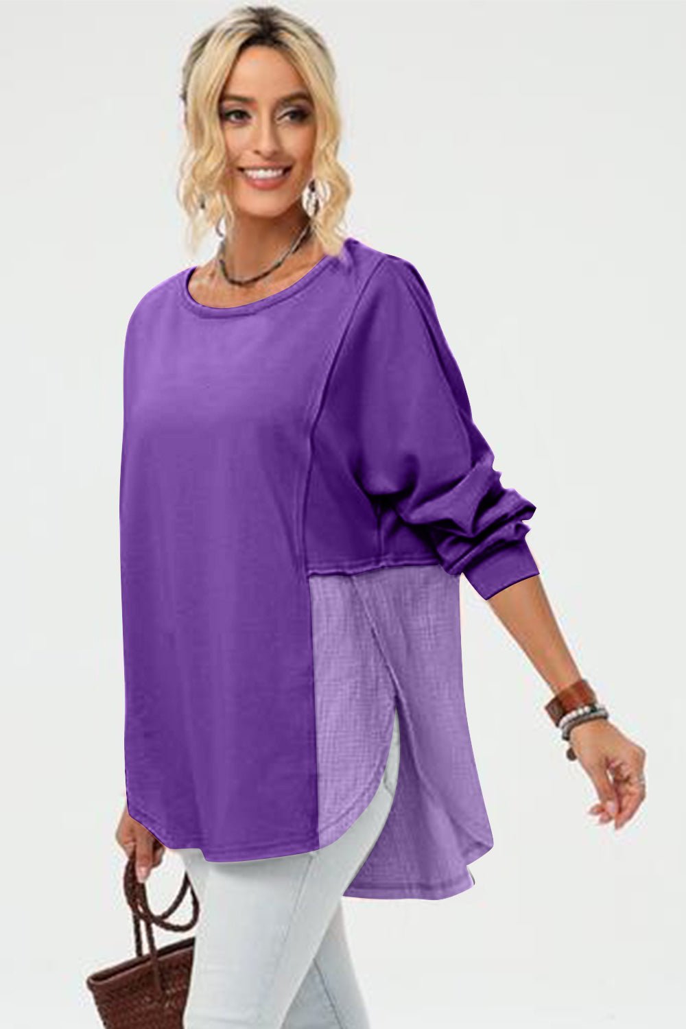 Double Take - Long Sleeve High - Low Hem T-Shirt