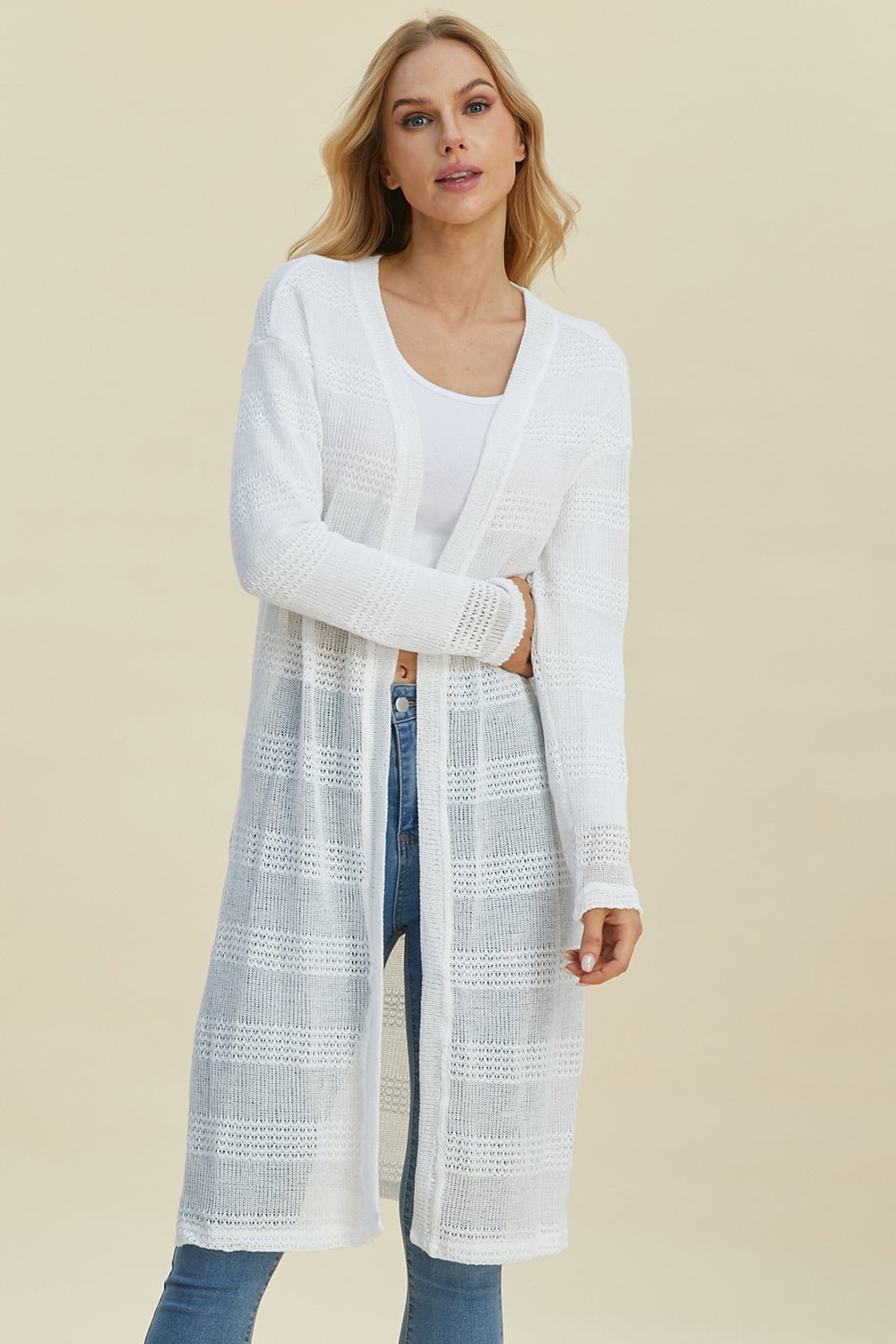 Double Take - Open Front Longline Cardigan