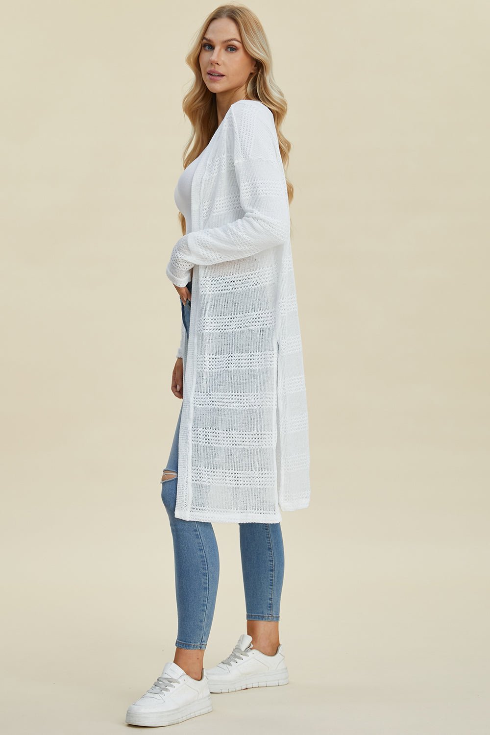 Double Take - Open Front Longline Cardigan