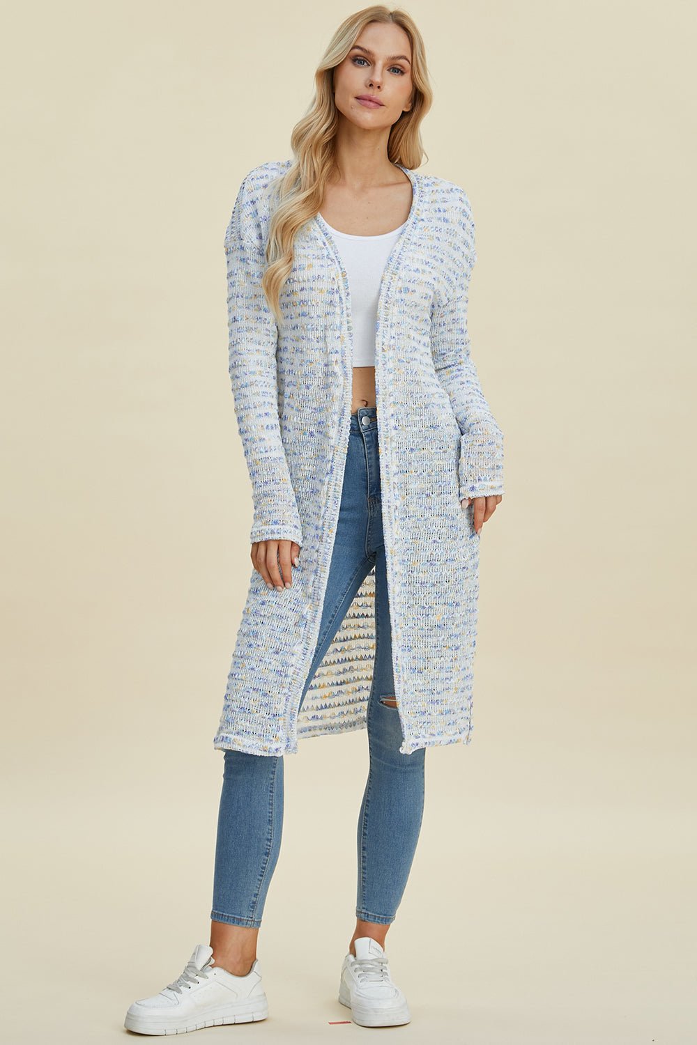 Double Take - Open Front Longline Cardigan