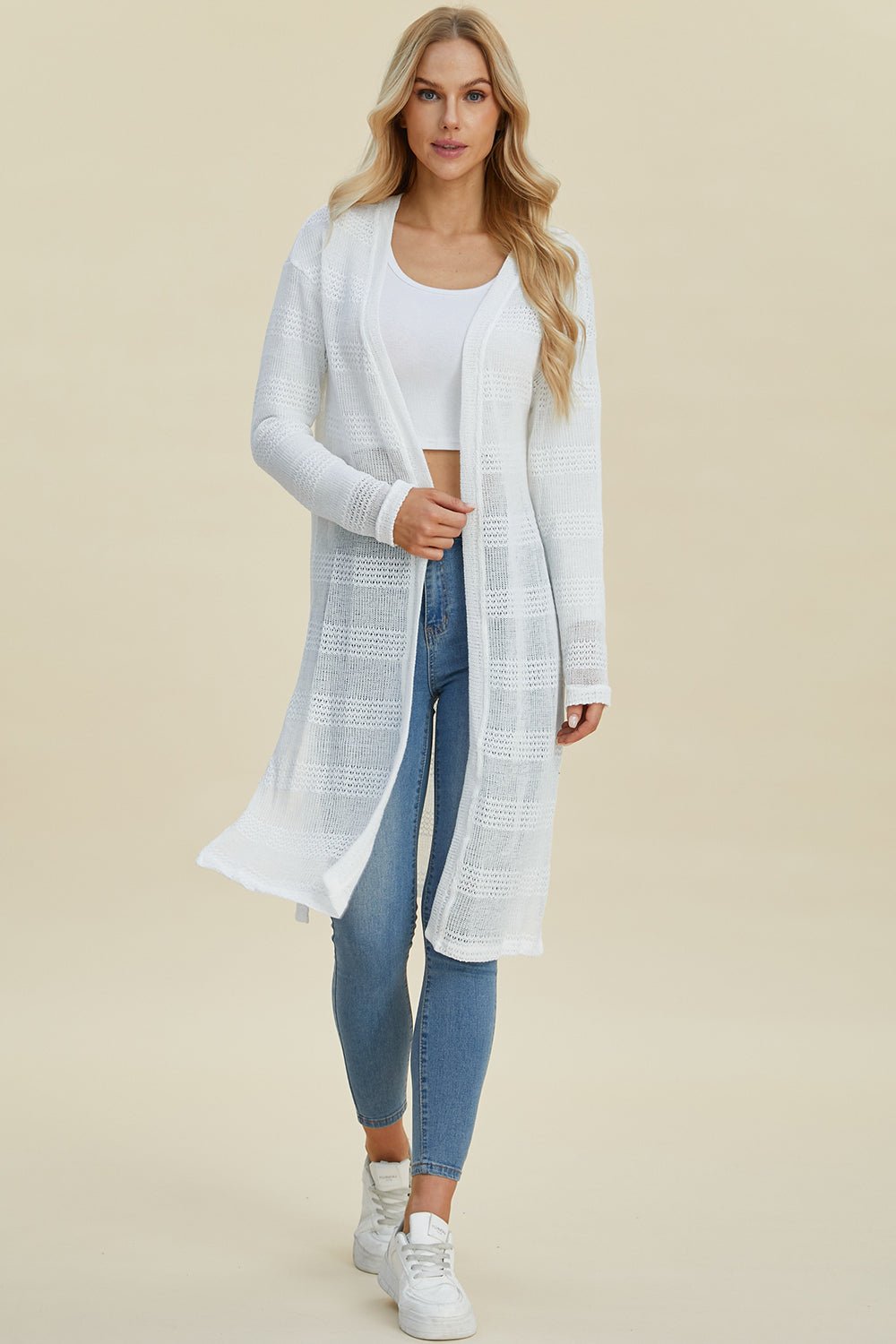 Double Take - Open Front Longline Cardigan