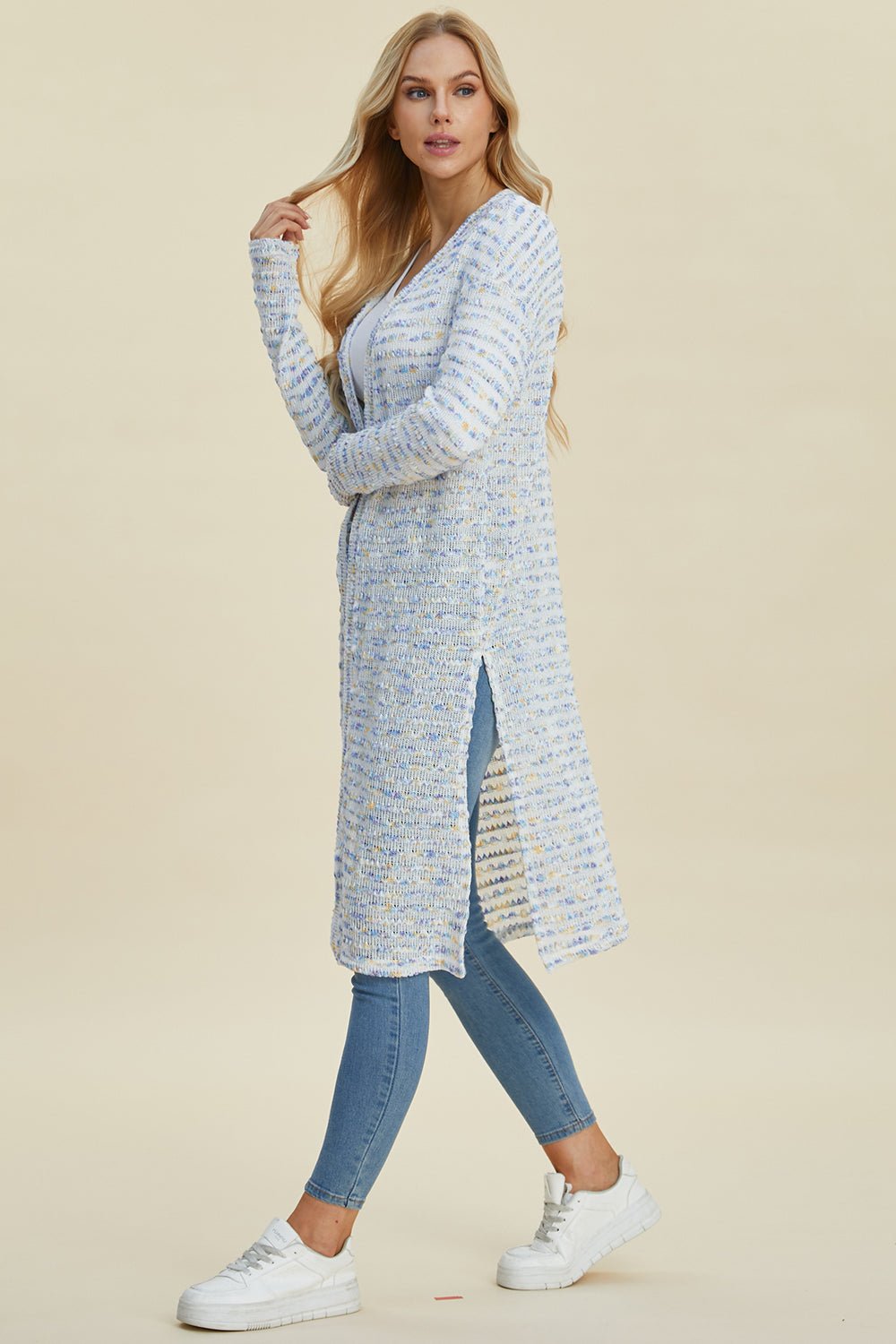 Double Take - Open Front Longline Cardigan