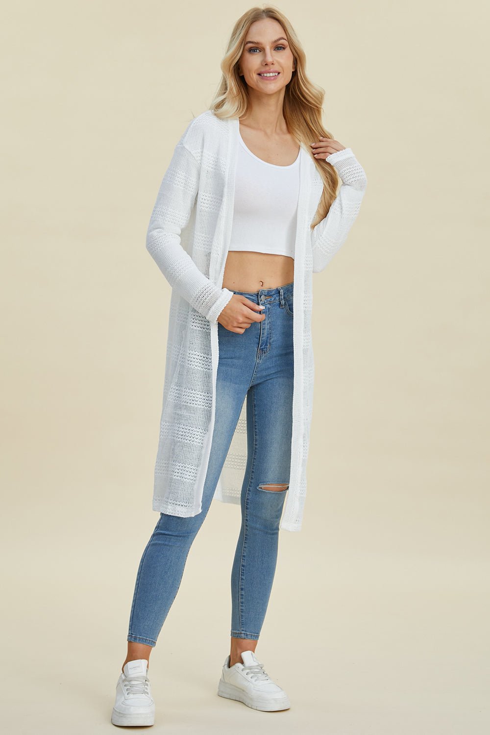 Double Take - Open Front Longline Cardigan