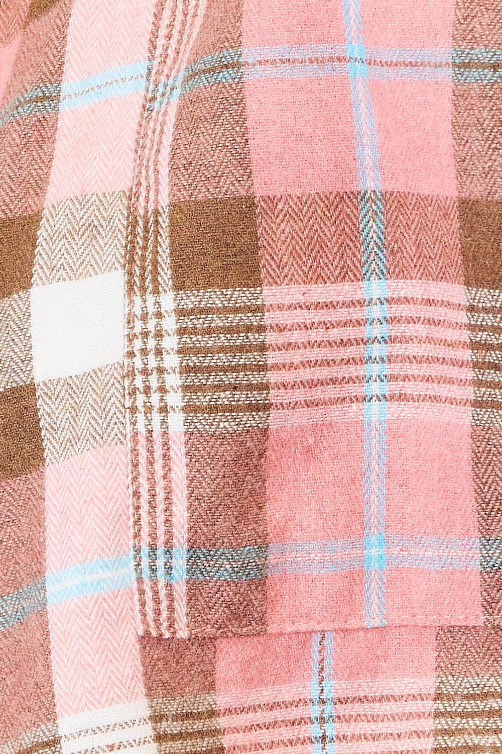 Double Take - Pink Plaid Long Sleeve Button - Up Shirt