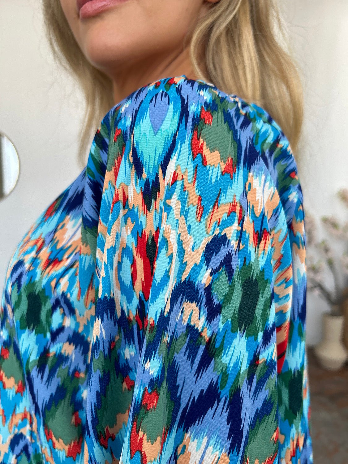 Double Take - Printed Balloon Sleeve Blouse