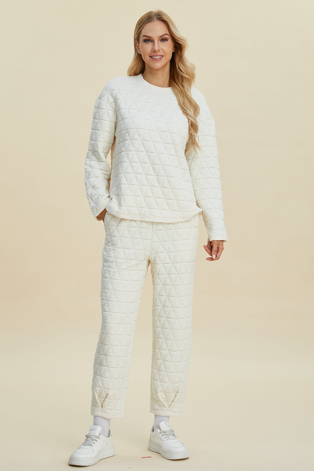 Double Take - Quilted Long Sleeve Top and Pants Set