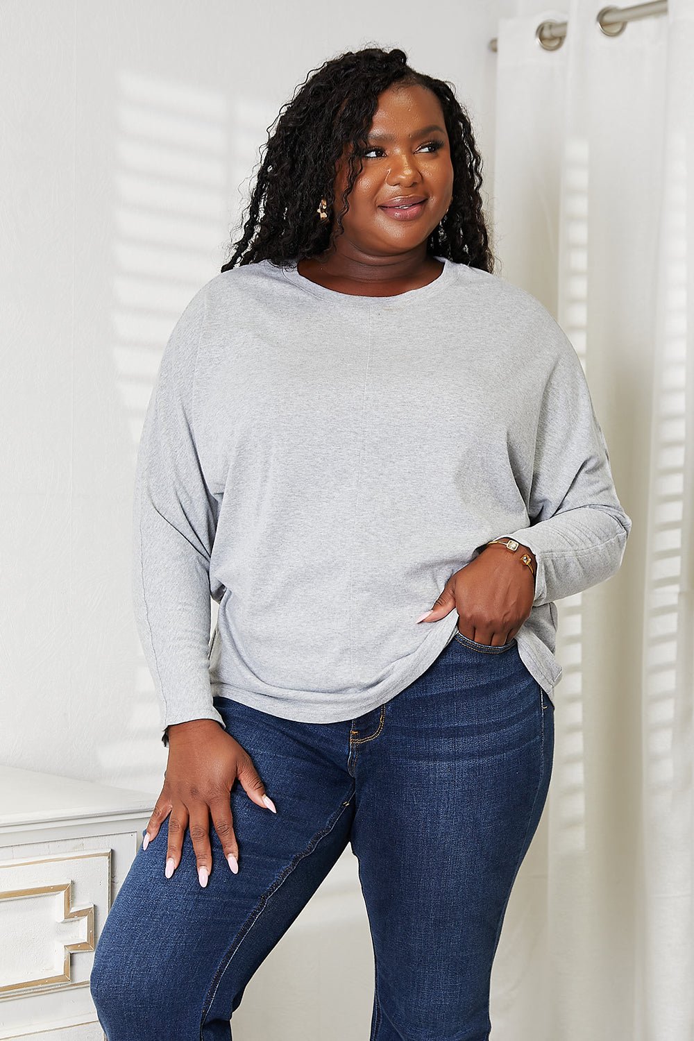 Double Take - Seam Detail Long Sleeve Top