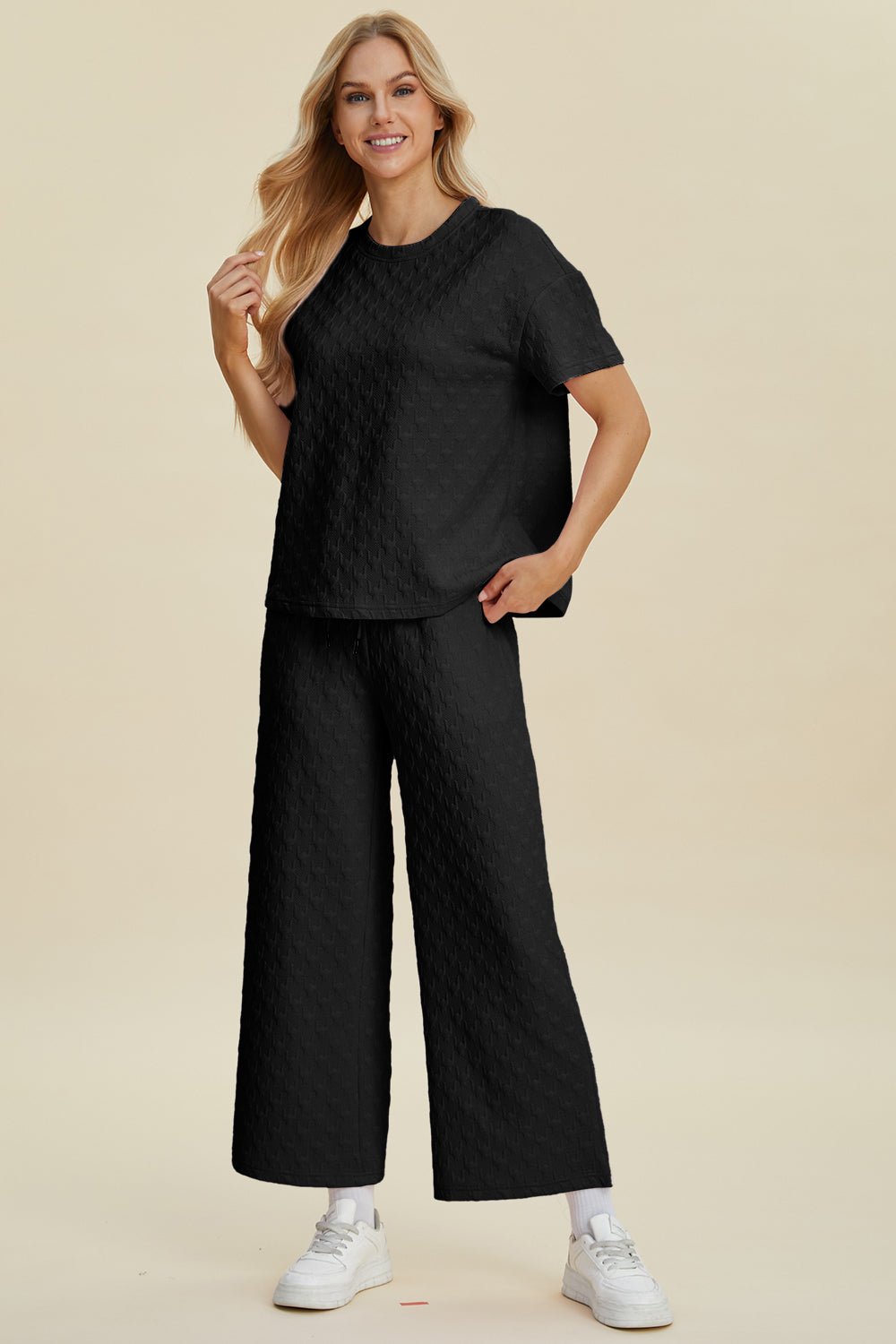 Double Take - Short Sleeve Top and Pants Set